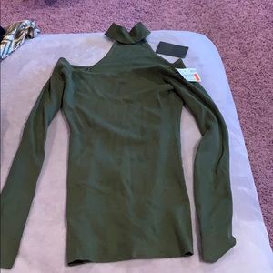 Off the shoulder high neck top